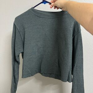 Brandy Melville Dark Gray Cropped Sweatshirt